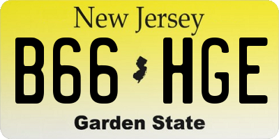 NJ license plate B66HGE