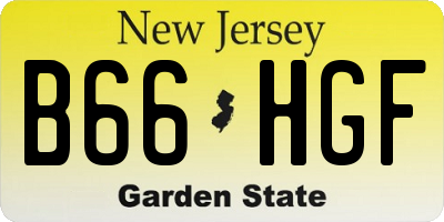 NJ license plate B66HGF