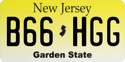 NJ license plate B66HGG