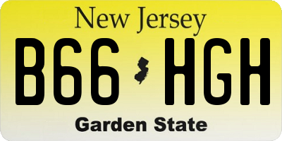 NJ license plate B66HGH
