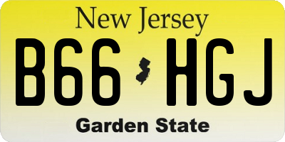 NJ license plate B66HGJ