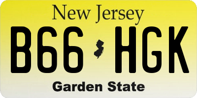 NJ license plate B66HGK