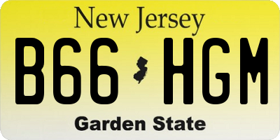 NJ license plate B66HGM