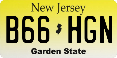 NJ license plate B66HGN
