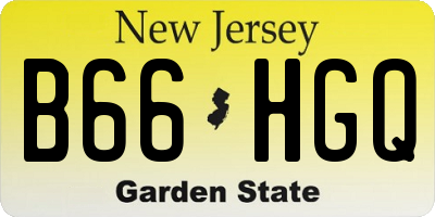 NJ license plate B66HGQ