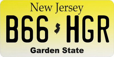 NJ license plate B66HGR
