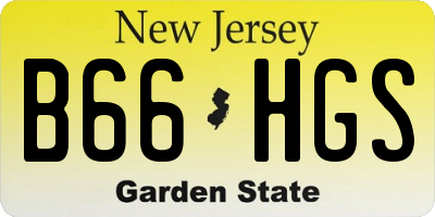 NJ license plate B66HGS