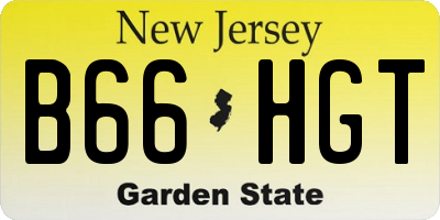 NJ license plate B66HGT