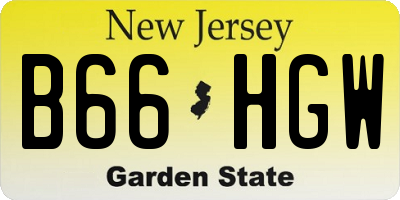 NJ license plate B66HGW