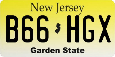 NJ license plate B66HGX