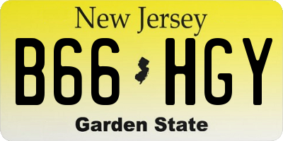 NJ license plate B66HGY