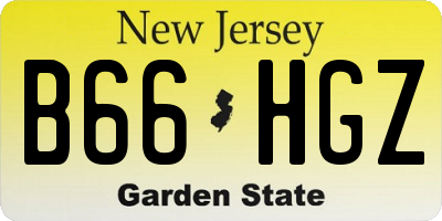 NJ license plate B66HGZ