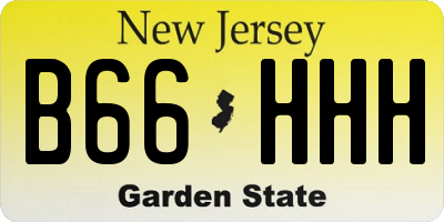 NJ license plate B66HHH