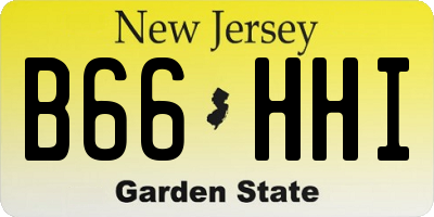 NJ license plate B66HHI