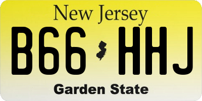 NJ license plate B66HHJ