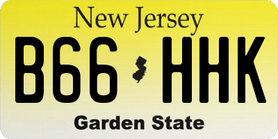 NJ license plate B66HHK
