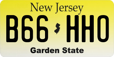 NJ license plate B66HHO
