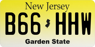 NJ license plate B66HHW