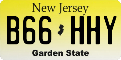 NJ license plate B66HHY