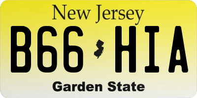 NJ license plate B66HIA