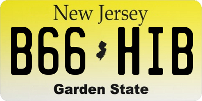 NJ license plate B66HIB