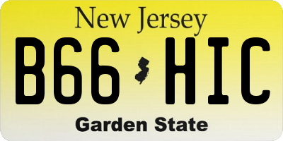 NJ license plate B66HIC