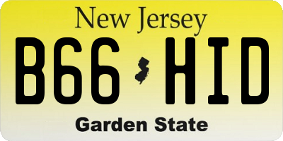NJ license plate B66HID