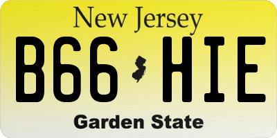 NJ license plate B66HIE