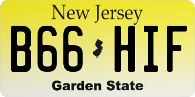 NJ license plate B66HIF