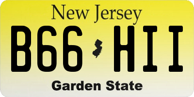NJ license plate B66HII