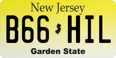 NJ license plate B66HIL
