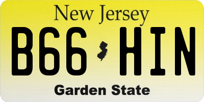 NJ license plate B66HIN