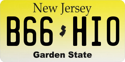 NJ license plate B66HIO