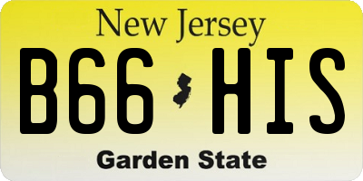 NJ license plate B66HIS