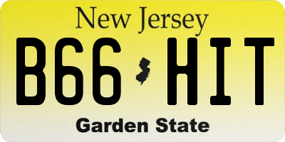 NJ license plate B66HIT