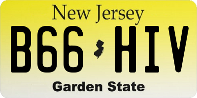 NJ license plate B66HIV
