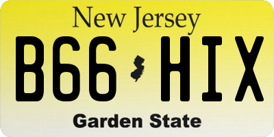 NJ license plate B66HIX