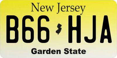 NJ license plate B66HJA