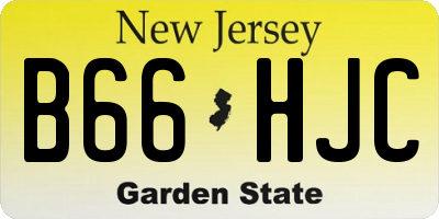 NJ license plate B66HJC