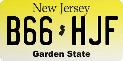 NJ license plate B66HJF