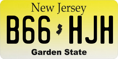 NJ license plate B66HJH