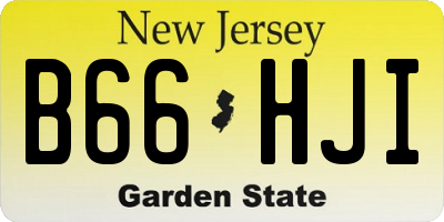 NJ license plate B66HJI