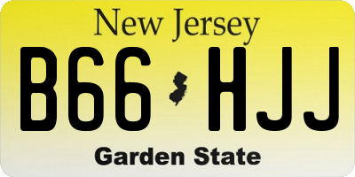 NJ license plate B66HJJ