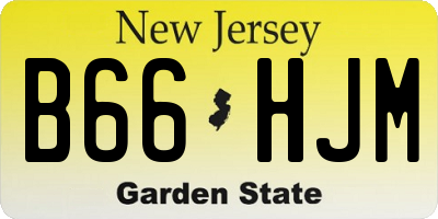 NJ license plate B66HJM