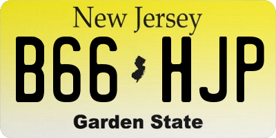 NJ license plate B66HJP