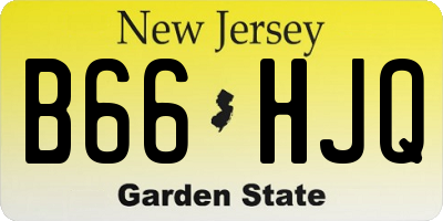 NJ license plate B66HJQ