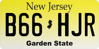 NJ license plate B66HJR