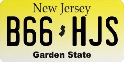 NJ license plate B66HJS
