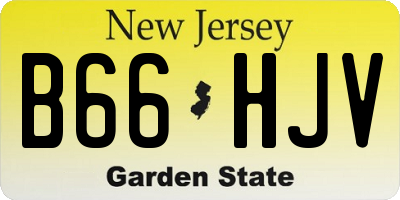 NJ license plate B66HJV