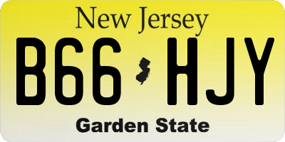 NJ license plate B66HJY
